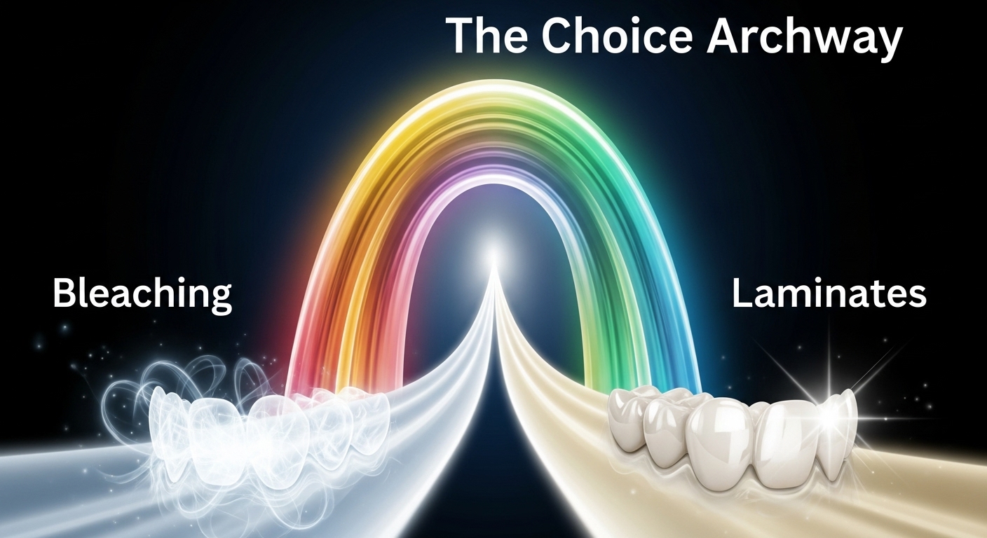 بلیچینگ یا لمینت؟ راهنمای کامل برای انتخاب بهترین روش برای لبخند شما